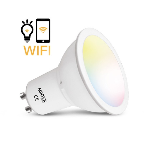 [7885] Aangesloten LED Lamp GU10 WIFI 5W CCT + RGB