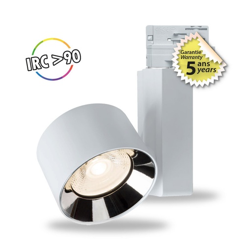 [82951] Spot LED sur Rail avec Adaptateur 3 allumages Blanc 30W 4000K GARANTIE 5 ANS