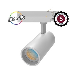 [100203] Spot LED sur Rail Blanc 25W CCT IRC90 GARANTIE 5 ANS