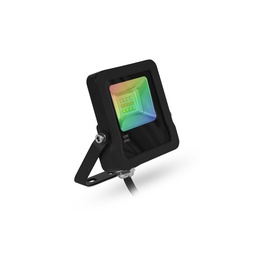 [100184] LED-SCHIJNWERPER ZWART 10W RGB IP65 DIMBAAR + AFSTANDSBEDIENING