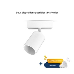 [101069] Applique orientable blanche GU10 x1