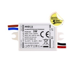 [75281] NDRD Alimentation pour LED 5W 12V DC