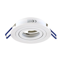 [77141] SUPPORT SPOT ROND KANTELBAAR/DRAAIBAAR WIT Ø92 mm