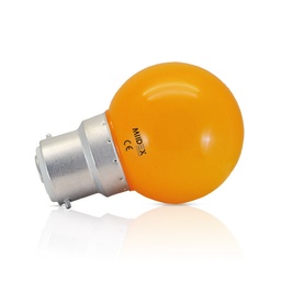 [7647] LED Lamp B22 kleur Bulb 1W Oranje