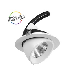 [76740] SPOT LED ESCARGOT ROND INCLINABLE ET ORIENTABLE 30W 3000K IRC90