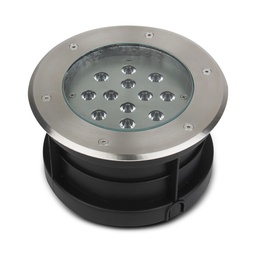 [677935] Spot LED Encastrable Sol Rond 12W 3000K Inox 316 L