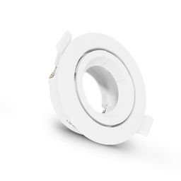 [77041] SUPPORT PLAFOND INCLINABLE BLANC Ø90 mm PVC